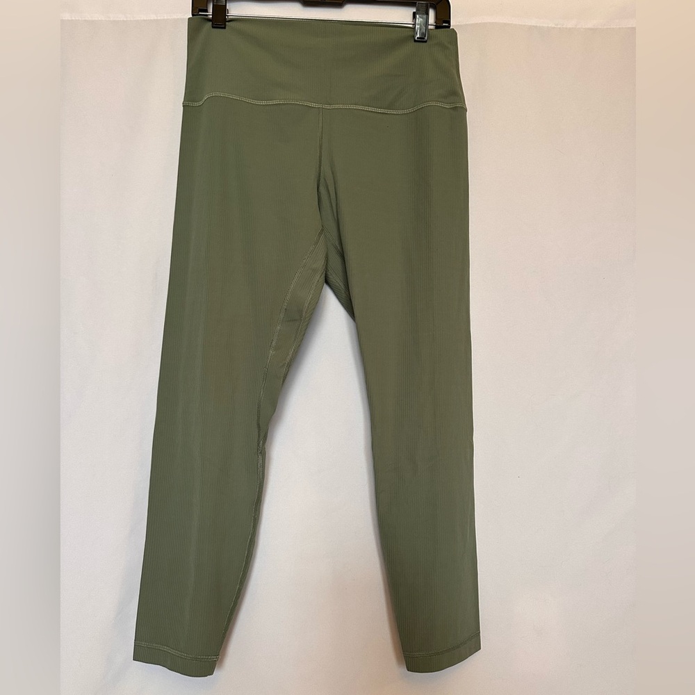 Lululemon Align High-Rise Ribbed Pant 25" Grey Eucalyptus Size 12